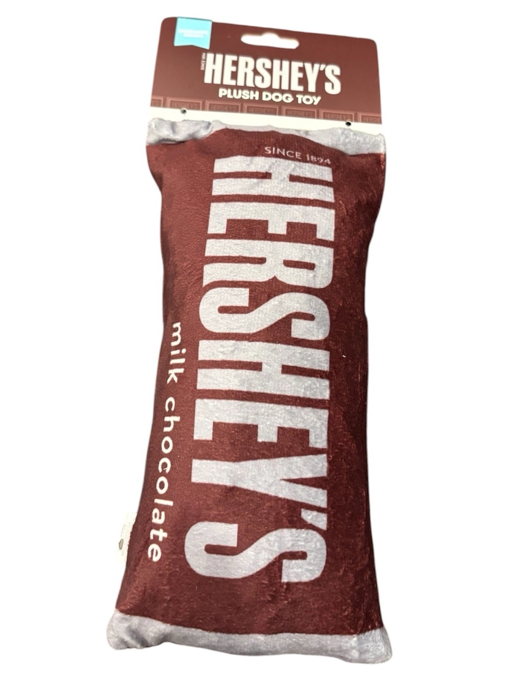 HERSHEY'S Plush Milk Chocolate Squeaker Dog Toy - Brown